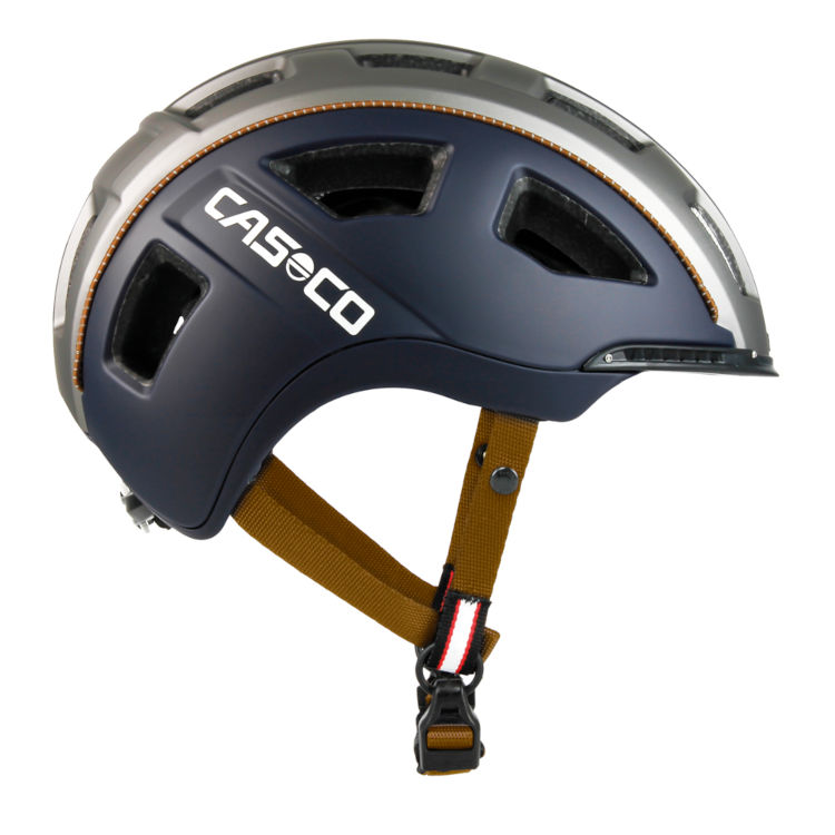 велосипедный шлем Casco E.MOTION 2 тёмно-синий с серебром матовый