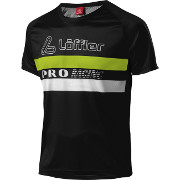 лёгкая мужская футболка Löffler Shirt Racing Mesh чёрно-салатная