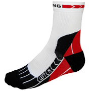 Spring 901 Progressive Compression kort sokk hvit-rød
