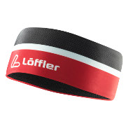 тёплая повязка Löffler WorldCup Stirnband 2018 чёрно-красно-белая