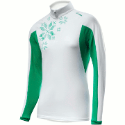 Löffler Women's Transtex sweater Snowflakes white-emerald