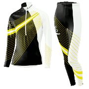 Löffler women's Cross-country skiing suit WorldCup black-yellow