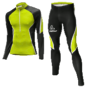 Löffler Langlauf ski suit Teamline zwart-citroen