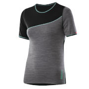 Löffler kvinners skjorte korte ermer Transtex Merino warm+ grå-svart