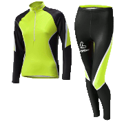 Löffler women's Cross-country skiing suit Teamline black-lemon