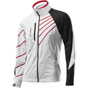 женская разминочная куртка Löffler WS Softshell Light Worldcup белая с чёрным