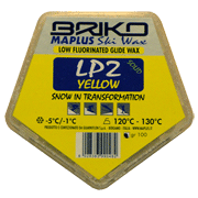 Low fluor Gleitwachs <br>Briko-Maplus LP2 Solid Gelb -5°...-1°C