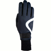 тёплые женские перчатки Roeckl Eno чёрные с белым