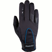 Теплые гоночные перчатки Roeckl LL Landas чёрные с синим