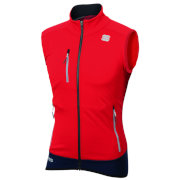 Тёплая разминочная безрукавка Sportful Apex WS Vest красная