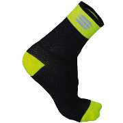 летние носки Sportful Bodyfit Pro 12 Sock чёрные с жёлтым