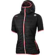 женская куртка с коротки рукавом Sportful Rythmo Evo W Puffy Doro чёрно-коралловая