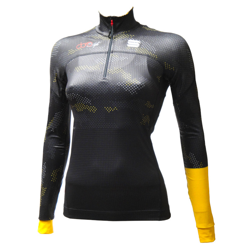 верх женского костюма Sportful Doro Apex Race Jersey чёрный с жёлтым