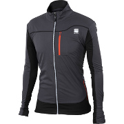 лыжная куртка Sportful Engadin Wind Jacket серая с чёрными вставками