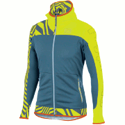 разминочная куртка Sportful Rythmo WS Jacket сине-зелёная с жёлтым