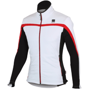 разминочная куртка Sportful Squadra 2 WS Jacket белая с красной вставкой