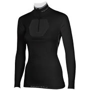 женская футболка с длинным рукавом Sportful 2nd Skin Thermic 250 Long Sleeve High Collar T-SHIRT чёрная