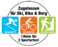 Zugelassen für Ski, Bike und Berg