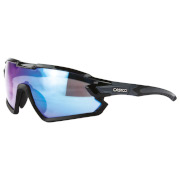 Спортивные очки CASCO SX-34 Carbonic чёрно - голубые зеркальные