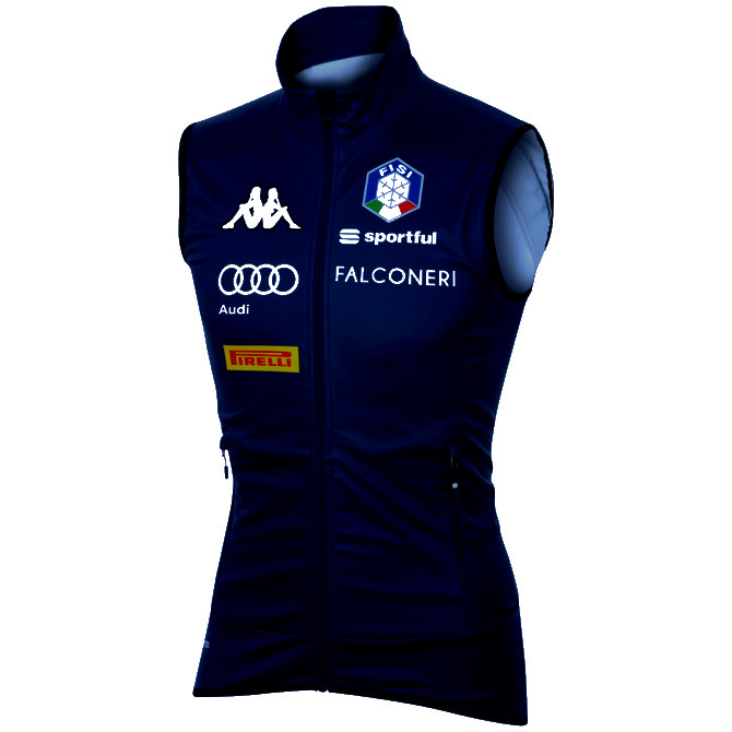 Gilet de ski de fond Sportful Team Italia Vest Kappa Italie bleu,  CrossCountry Elite Sports VoF