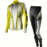 Löffler women\'s Cross-country skiing suit Teamline 2015 black-lemon