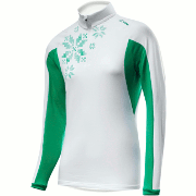 Löffler Dames Transtex trui Snowflakes wit-Emerald