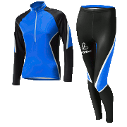 Löffler Damen Langlauf Rennanzug Teamline schwarz-royal