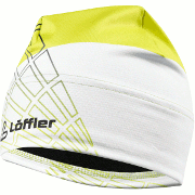 Löffler Dimple Elastic Mütze Teamline weiss-zitrone