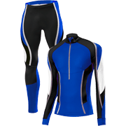 Löffler Langlauf ski suit zwart-blauw