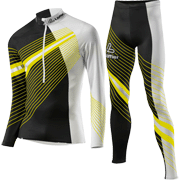 Löffler Cross-country ski suit WorldCup black-yellow