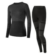 Löffler Damen Unterwäsche Set lang Transtex Warm Hybrid schwarz