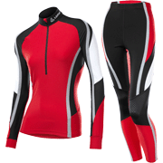 Löffler Vrouwen Langlauf ski suit zwart-cherry