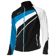 Veste pour hommes Löffler Zipp-Off WS Softshell Light Worldcup noir-bleu-blanc