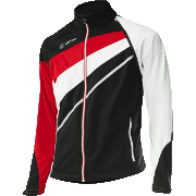 мужская разминочная куртка Löffler Zipp-Off WS Softshell Light Worldcup чёрно-красно-белая
