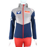 Женская куртка с капюшоном Löffler Team Austria Hybrid Functional ÖSV серо-синяя