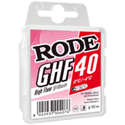 High fluor Gleitwachse RODE GHF 40 rot 0°C...-4°C, 40 g