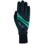 Warm women's cross-country ski gloves Roeckl Etne black-turquoise