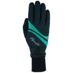 Gants ski de fond femme chauds Roeckl Etne noir-turquoise