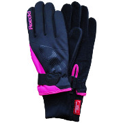 Warme damen handschoenen Roeckl Evo zwart-pink