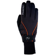 Warme handschoenen Roeckl LL Loken zwart-oranje