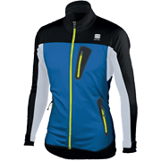 разминочная куртка Sportful APEX Evo WS Jacket синяя с чёрными вставками