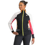 Thermal women's jacket Sportful Apex W 2024 black/white/yellow/pink