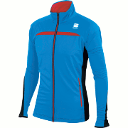 лыжная куртка Sportful Engadin Wind Jacket синяя с чёрными вставками