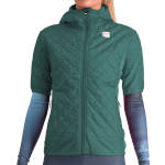 женская куртка с коротки рукавом Sportful Rythmo W Puffy елово-зелёная