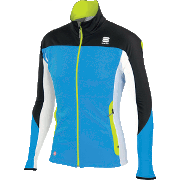 разминочная куртка Sportful Squadra Corse 2 WS Jacket чёрно-синяя с белыми вставками