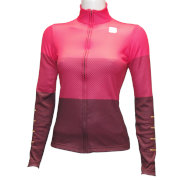 Warm knitted women jersey Sportful Squadra W raspberry - red wine