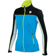 женская лыжная куртка Sportful Squadra W голубая с чёрным