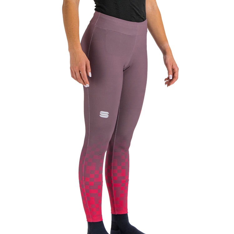 Warm women's tights Sportful Squadra W mauve / raspberry