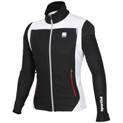 разминочная куртка Sportful Team WS Jacket чёрная с белой вставкой