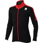 детская куртка Sportful Team Jacket Junior чёрная с красным